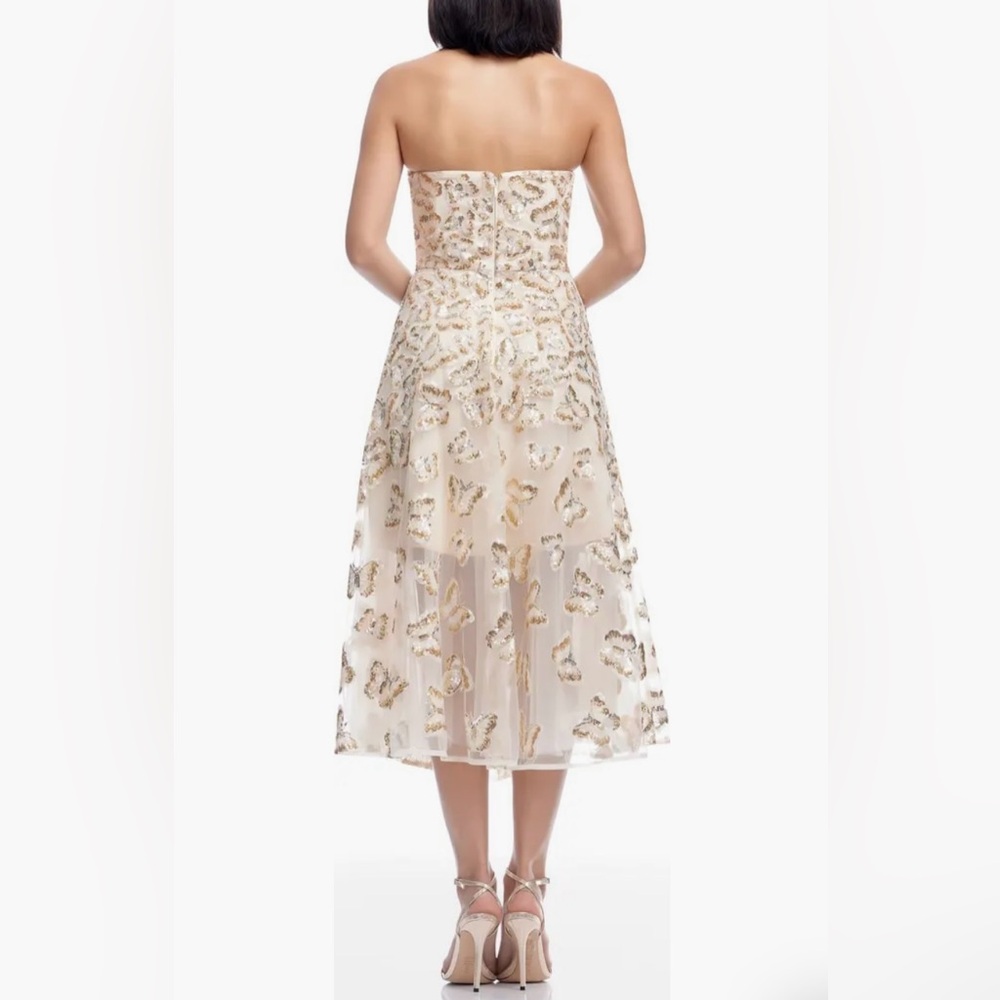✨HP✨Dress the Population Briella Sequin Butterfly Strapless champagne XL NWT - Picture 2 of 5